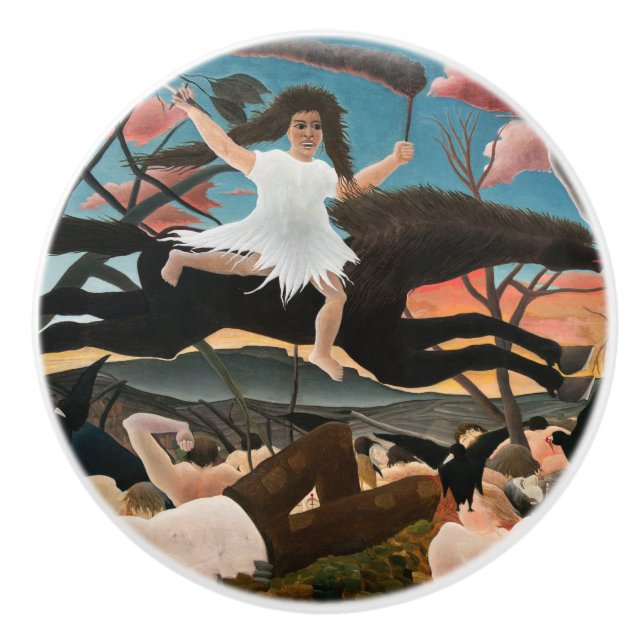 Bouton De Porte En Céramique Henri Rousseau - La guerre (Devant)