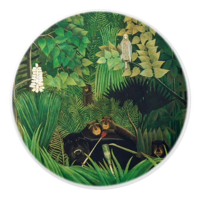 Bouton De Porte En Céramique Henri Rousseau - Les Joyeux Jesters (Devant)