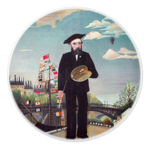 Bouton De Porte En Céramique Henri Rousseau - Mon portrait-Paysage
