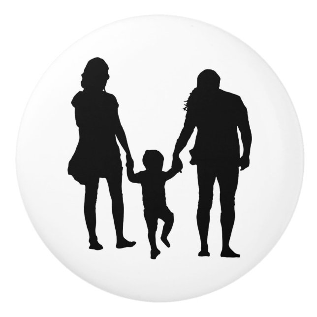 BOUTON DE PORTE EN CÉRAMIQUE HEUREUSE FAMILLE (Devant)