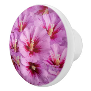 Bouton De Porte En Céramique Hibiscus