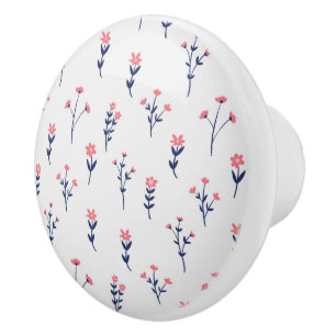 Bouton De Porte En Céramique Hibiscus Aquarelle Botanique Floraison transparent