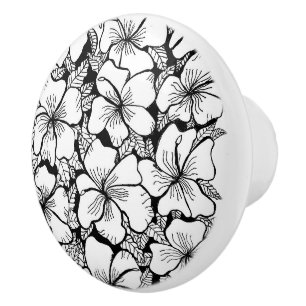 Bouton De Porte En Céramique Hibiscus Ceramic Knob