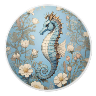 Bouton De Porte En Céramique Hippocampe Élégant Inspiré de William Morris