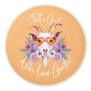 Bouton De Porte En Céramique Hipster goat