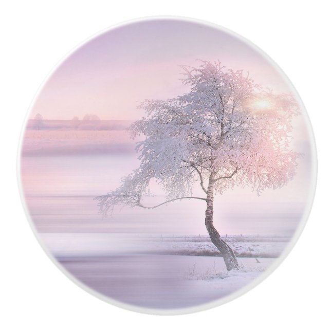 Bouton De Porte En Céramique Hiver 05 (Devant)