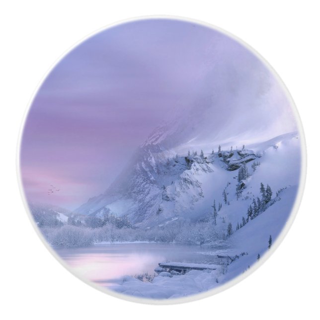 Bouton De Porte En Céramique Hiver 09 (Devant)
