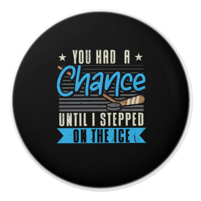 Bouton De Porte En Céramique Hockey sur glace (Devant)