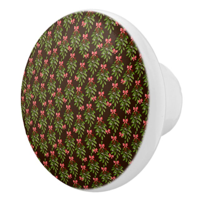 Bouton De Porte En Céramique Hollies de Noël - Ceramic Knob (Droite)