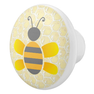 Bouton De Porte En Céramique Honey Bee Honeycomb Bee's Hive Cabinet Knobs