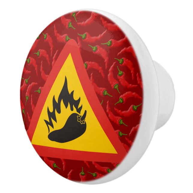 Bouton De Porte En Céramique Hot pepper danger (Droite)