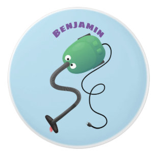 Bouton De Porte En Céramique Humour de dessin animé de l'aspirateur mignon