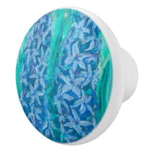 Bouton De Porte En Céramique Hyacinths splower Cadeau de Pâques peinture floral