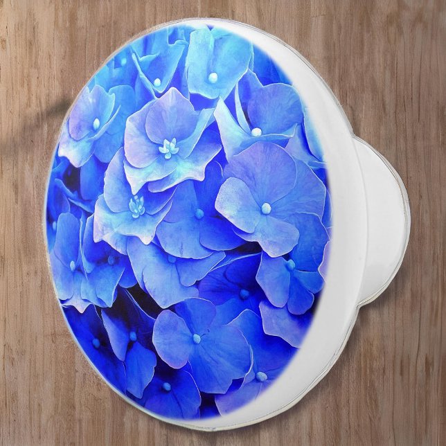 Bouton De Porte En Céramique Hydrangea Blues (Créateur téléchargé)