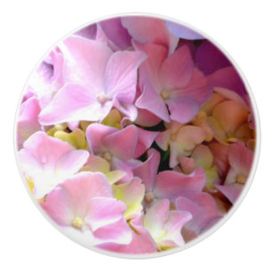 Bouton De Porte En Céramique Hydrangea jardin rose floral bleu violet fleuri