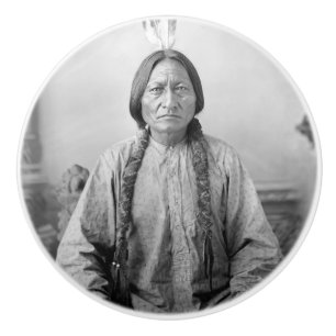 Bouton De Porte En Céramique Icône amérindienne : le chef lakota Sitting Bull