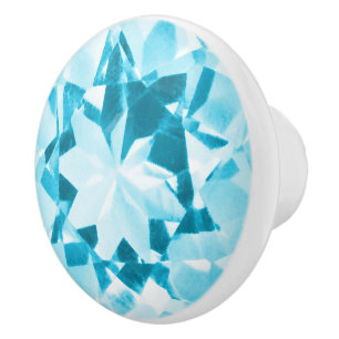 Bouton De Porte En Céramique Illusion aquamarine