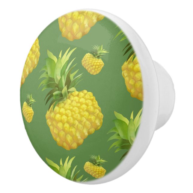 Bouton De Porte En Céramique Illustration d'ananas (Droite)