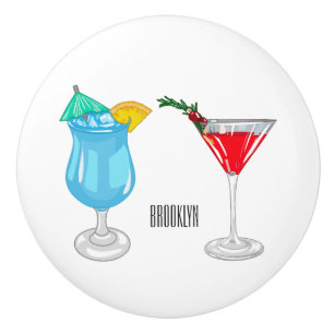 Bouton De Porte En Céramique Illustration de cocktail
