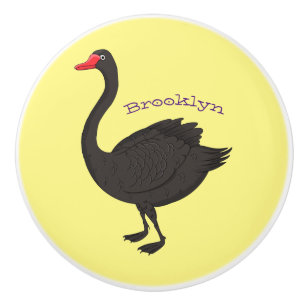 Bouton De Porte En Céramique Illustration de cygne noir