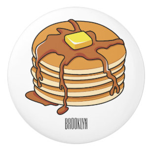 Bouton De Porte En Céramique Illustration de dessin animé de Pancake