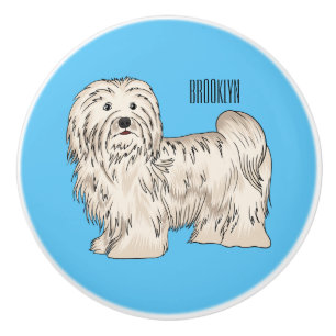 Bouton De Porte En Céramique Illustration de dessin de chien de Havan