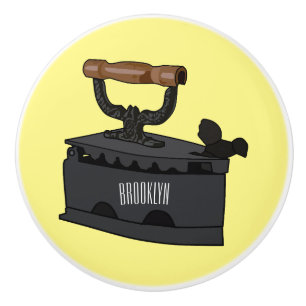 Bouton De Porte En Céramique Illustration de dessin en fer de Charbon