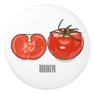 Bouton De Porte En Céramique Illustration de dessin sur la tomate