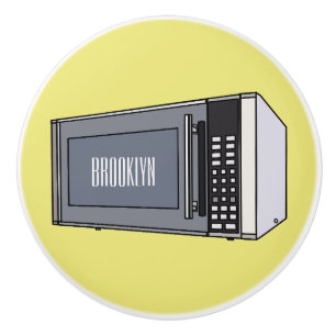 Bouton De Porte En Céramique Illustration de dessin sur micro-ondes