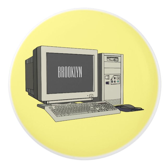 Bouton De Porte En Céramique Illustration de dessin sur ordinateur (Devant)