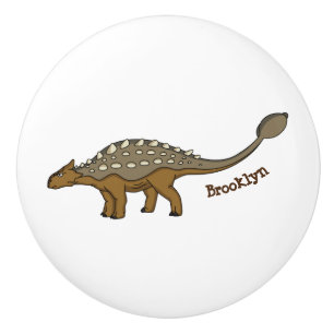 Bouton De Porte En Céramique Illustration de dinosaure blindé Ankylosaurus