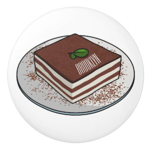 Bouton De Porte En Céramique Illustration de gâteau de Tiramisu