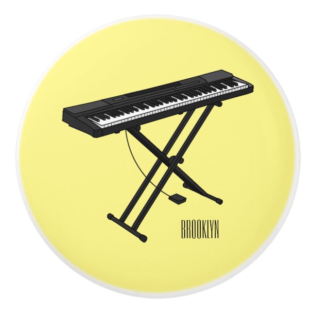 Bouton De Porte En Céramique Illustration de piano clavier (Devant)