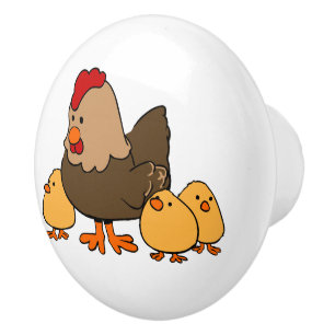 Bouton De Porte En Céramique Illustration de poulets bouton en céramique de la
