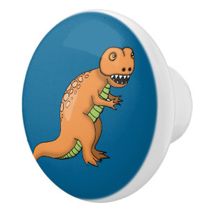 Bouton De Porte En Céramique Illustration de T-Rex dinosaure mignon
