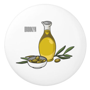 Bouton De Porte En Céramique Illustration d'huile d'olive