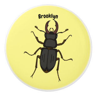 Bouton De Porte En Céramique Illustration d'insecte lucane