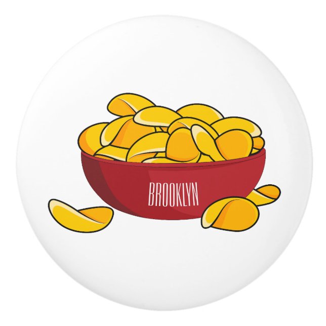 Bouton De Porte En Céramique Illustration d'une puce de pomme de terre (Devant)