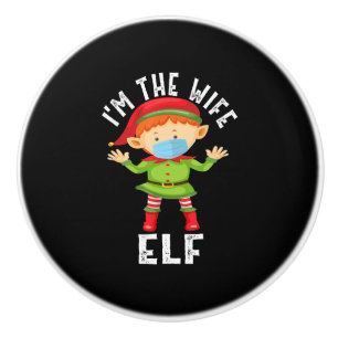 Bouton De Porte En Céramique Im La Femme Elf Drôle cadeau de Noël
