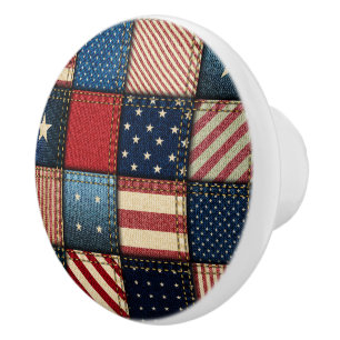 Bouton De Porte En Céramique Image Americana Patchwork