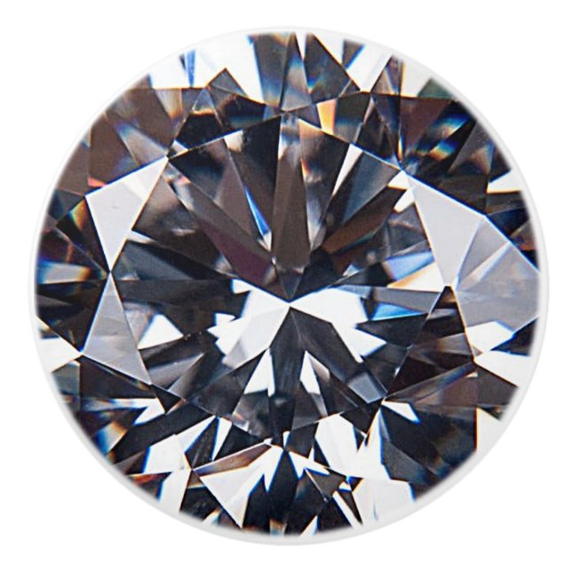 Bouton De Porte En Céramique Image diamant élégante facettée (Devant)