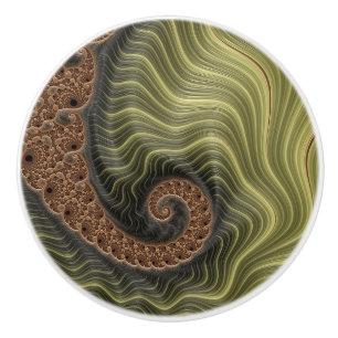 Bouton De Porte En Céramique Imaginaire coloré Moderne Spiral Fractal