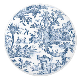 Bouton De Porte En Céramique Imaginaire Mythique Créatures Vintage Toile-Blue
