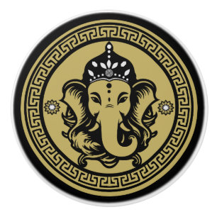 Bouton De Porte En Céramique Impression d'art hindou sur le thème de Ganesha