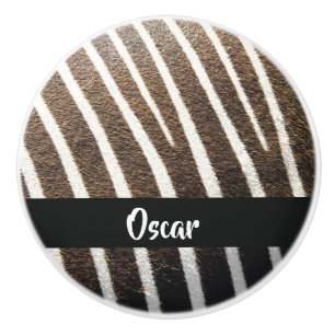 Bouton De Porte En Céramique Impression de peau Zebra