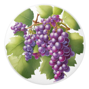 Bouton De Porte En Céramique Impression de raisins
