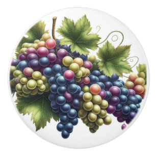 Bouton De Porte En Céramique Impression de raisins