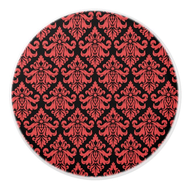 Bouton De Porte En Céramique Impression décorative Damask Fabric (Devant)