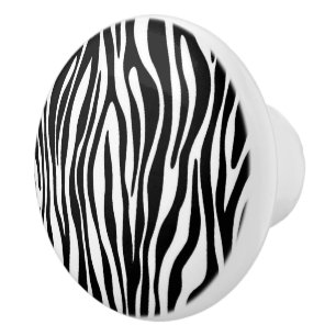 Bouton De Porte En Céramique Impression Zebra