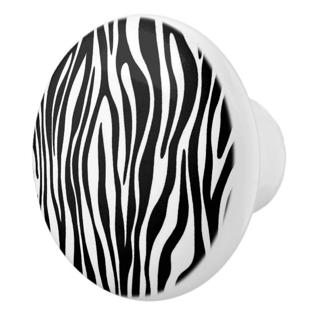 Bouton De Porte En Céramique Impression Zebra (Droite)